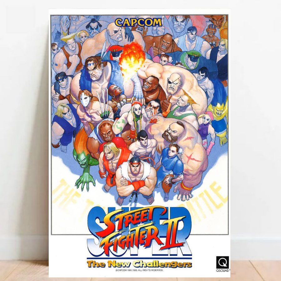 Quadro Placa decorativa Geek Gamer Street Fighter video games Arte Poster A2 020