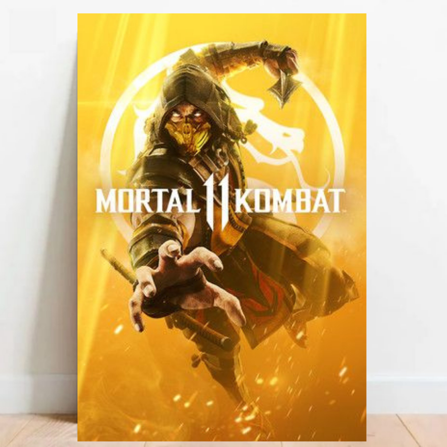 Quadro Placa decorativa Geek Gamer Mortal Kombat video games Arte Poster A2 02