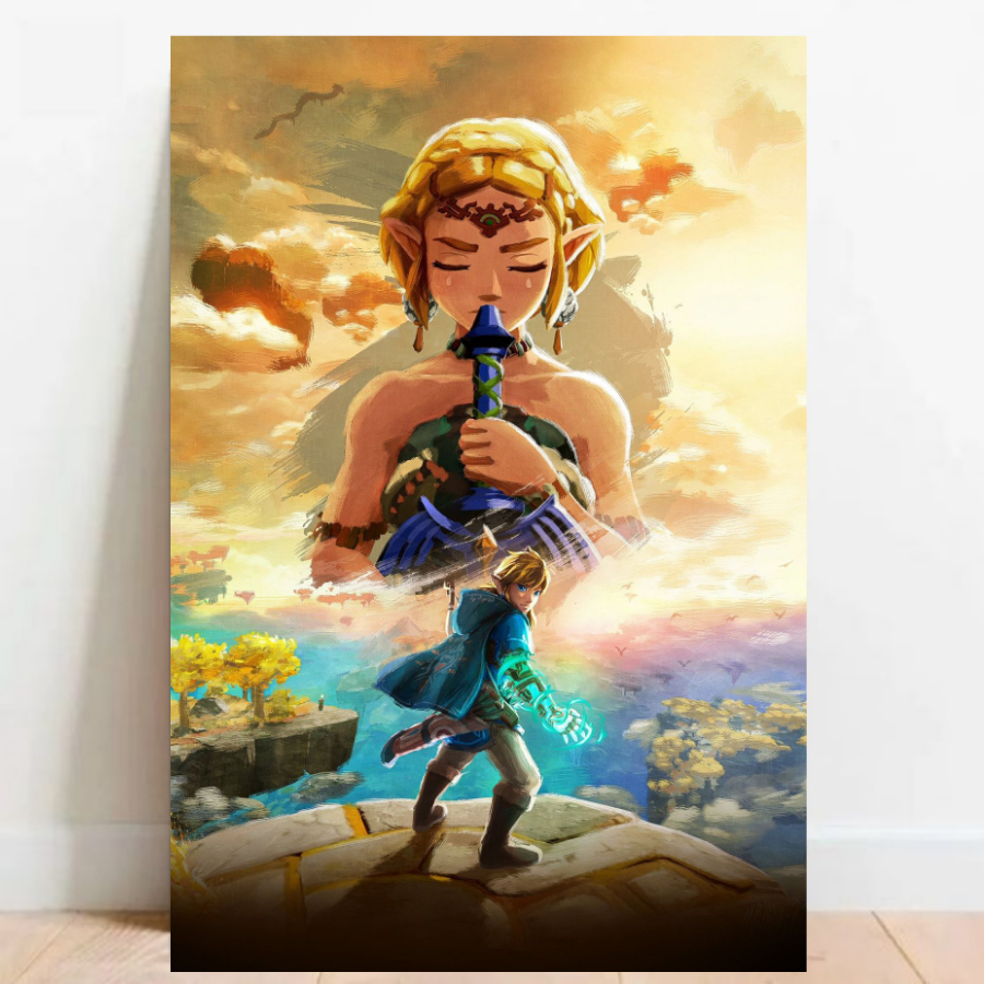 Quadro Placa decorativa Geek Gamer The Legend of Zelda nintendo video games Arte Poster A2 017