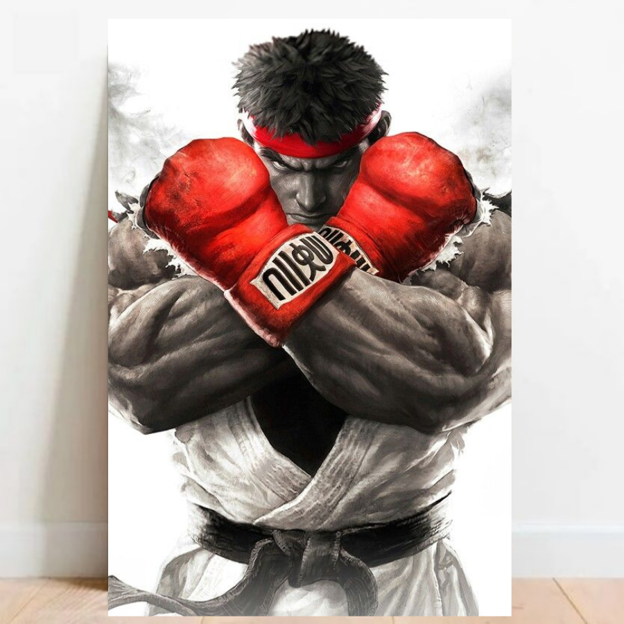 Quadro Placa decorativa Geek Gamer Street Fighter video games Arte Poster A2 02