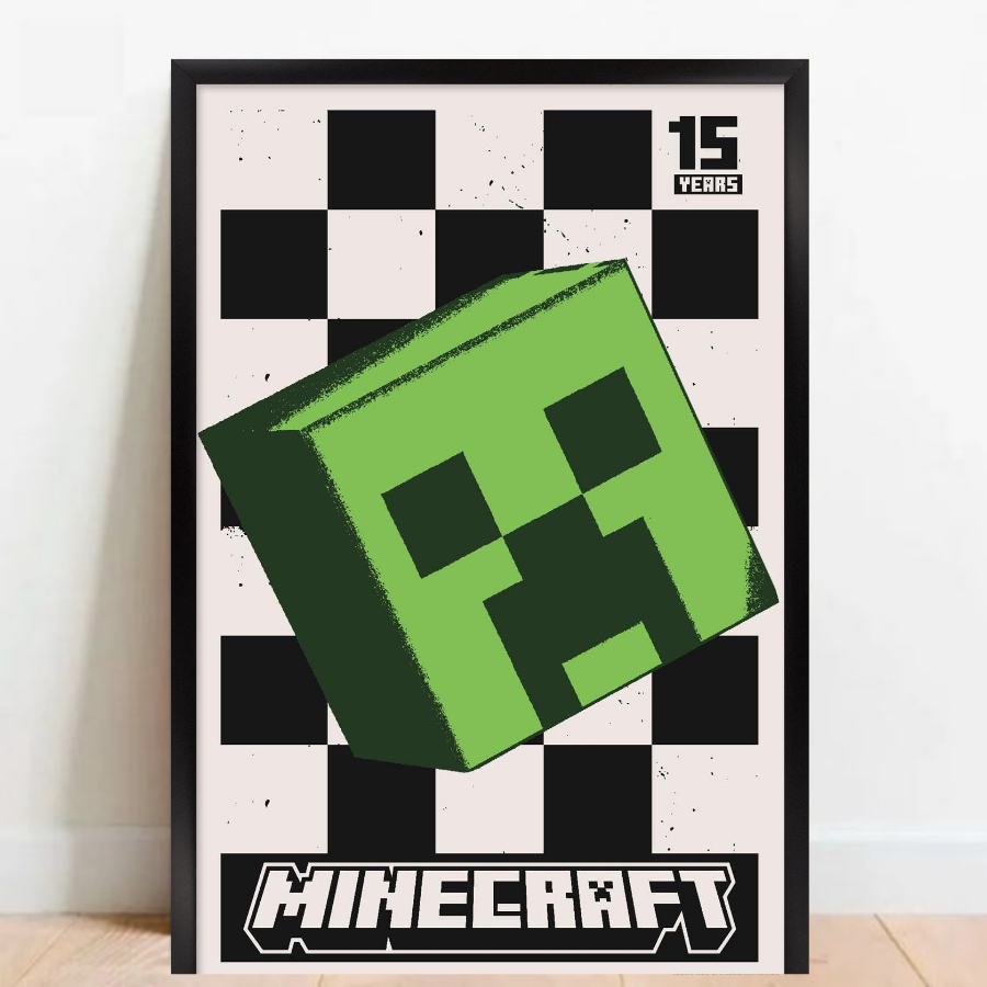 Quadro Placa decorativa Geek Gamer Minecraft RPG de ação video games Arte Poster A2 09