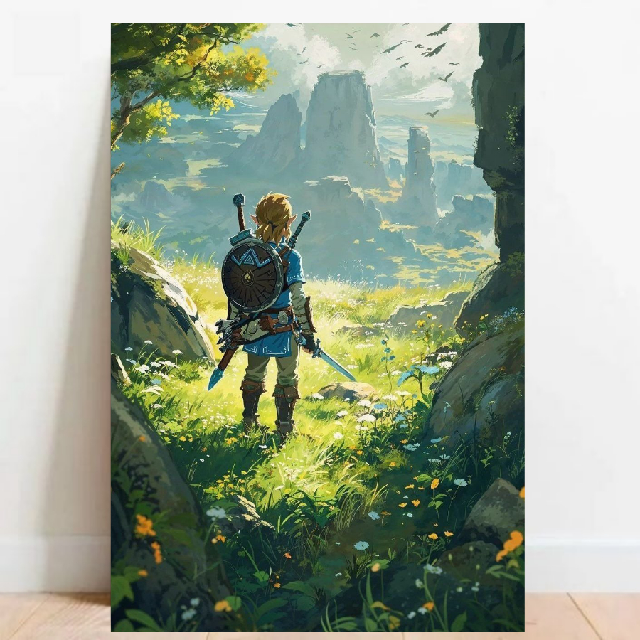 Quadro Placa decorativa Geek Gamer The Legend of Zelda nintendo video games Arte Poster A2 018