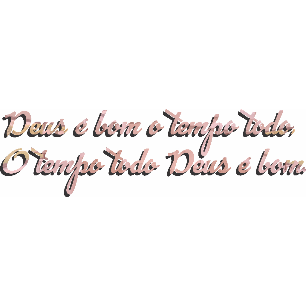 Espelho Decorativo Frase DEUS É BOM O TEMPO TODO ROSÊ GOLD