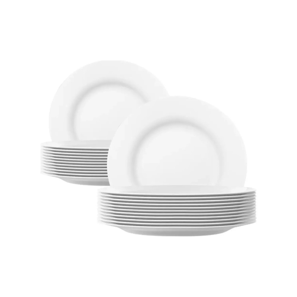 Prato Sobremesa 19cm Nadir Opaline Branco Vidro 12 Unidades