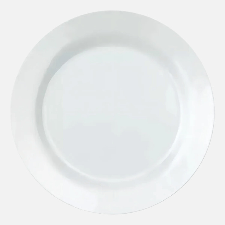 Prato Raso Opaline Menu 31 cm Branco Liso Nadir - Kit com 12 Unidades