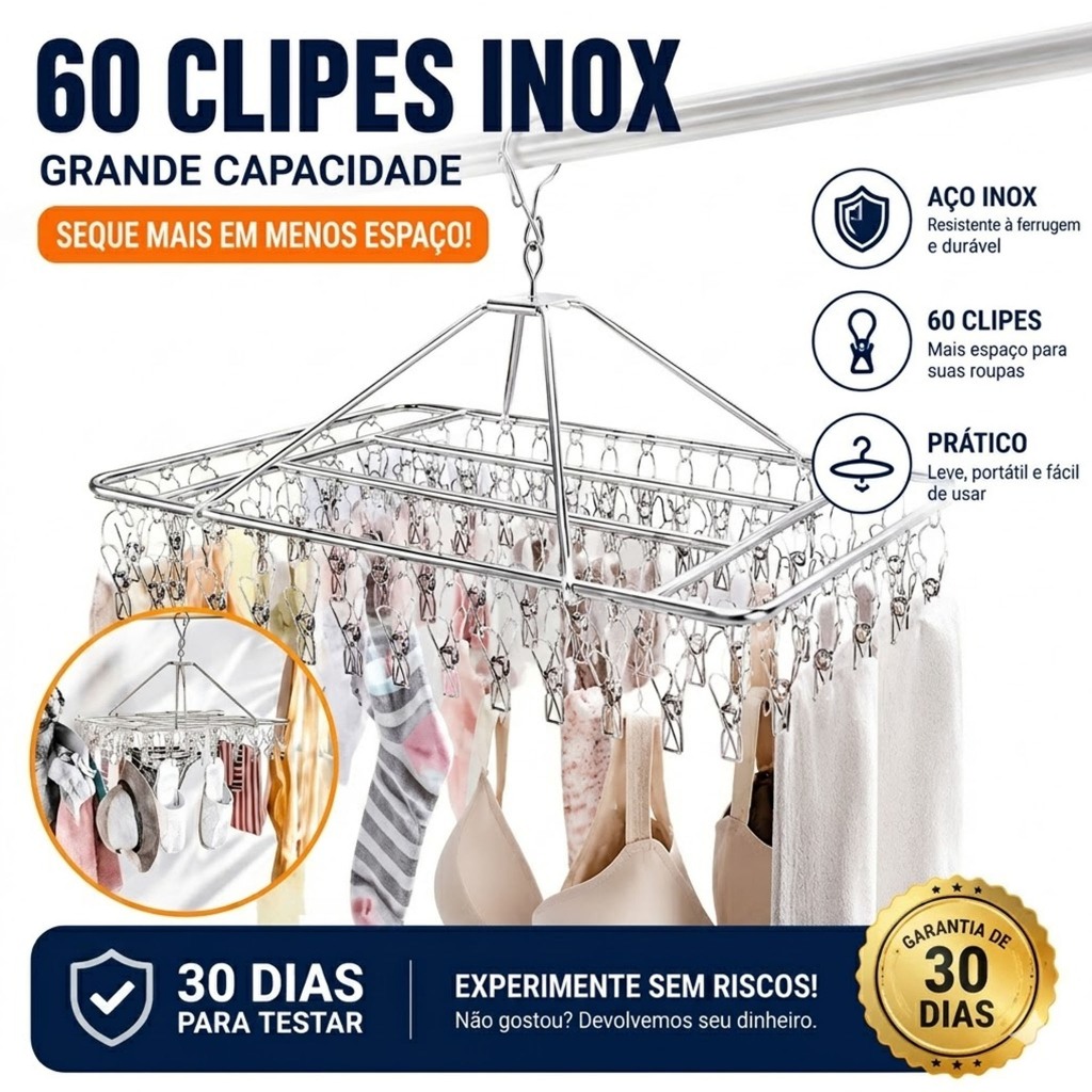 Clothesline 60/50/40 Stainless Steel Clips Baby Clothes Pegs Panties Underwear Foldable Stainless Steel