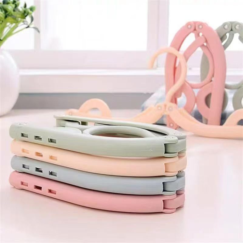 Portable Travel Hangers, Foldable Clothes Drying Rack in Pastel Green, Pink, Blue, 6 Pack, Collapsible Design for Cruise