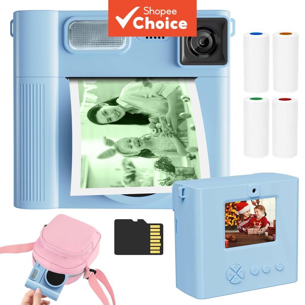 Mini Impressora Fotográfica Infantil Câmera De Impressão Instantânea Lente Dupla 48MP 1080P Vídeo Flash Embutido Present