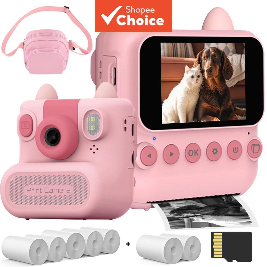 Mini Impressora Fotográfica Infantil Câmera Digital De Impressão Instantânea Para Crianças 1080P HD Vídeo 48MP Foto 16X