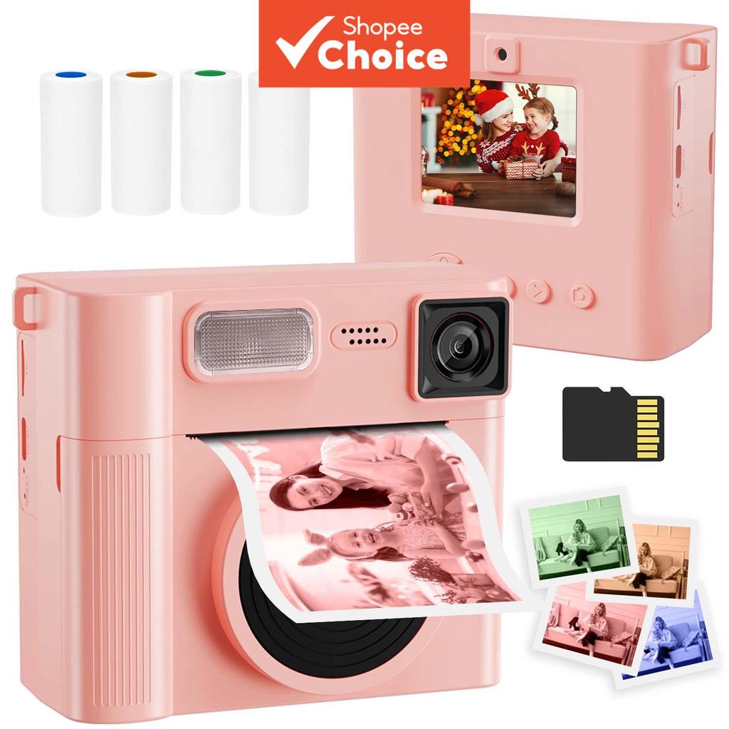 Mini Impressora Fotográfica Infantil , Câmera De Impressão Instantânea , Lente Dupla , 48MP , 1080P , HD , Vídeo , Tela