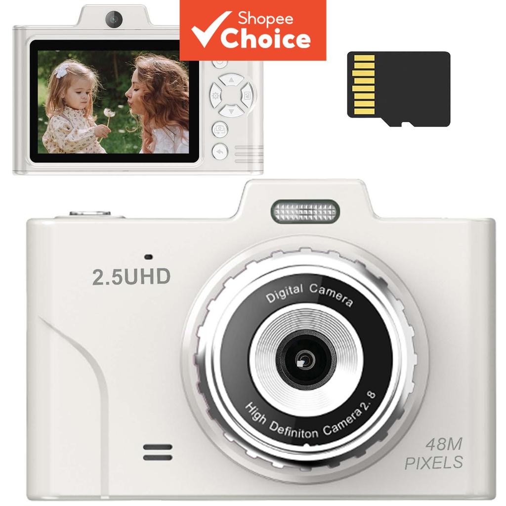 Câmera Digital Infantil com Lente Dupla 48MP, Vídeo 2.5K, Tela 2.8 Polegadas, Presente de Aniversário e Natal para