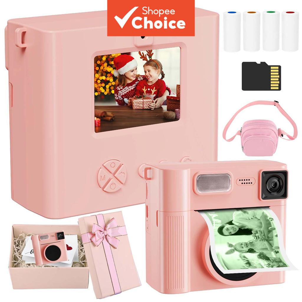 Câmera Instantânea Infantil para Impressão 48MP Fotos 1080P Vídeo Tela IPS de 2,4 Polegadas Câmera Portátil Escolha de
