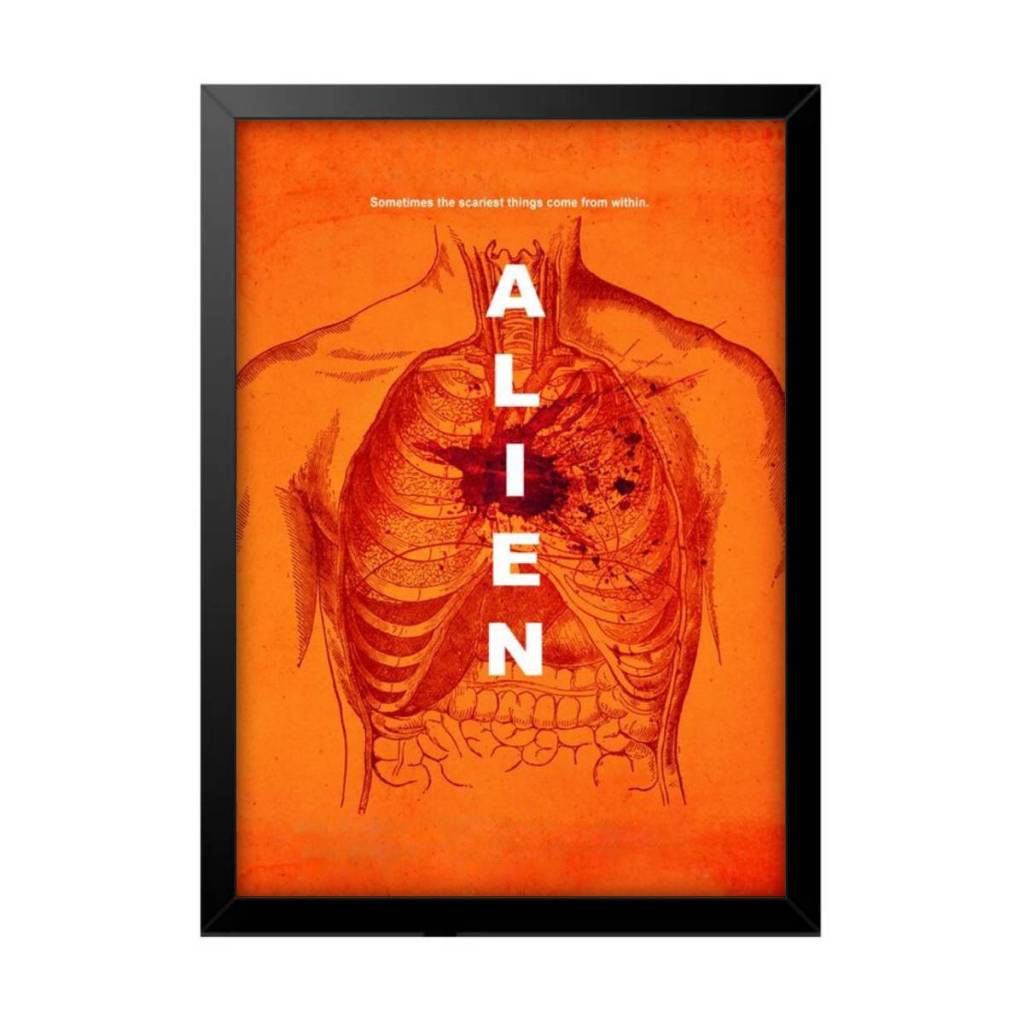 Quadro Decorativo Alien Xenomorfo Facehugger Terror Horror Espacial Sala Quarto Escritório
