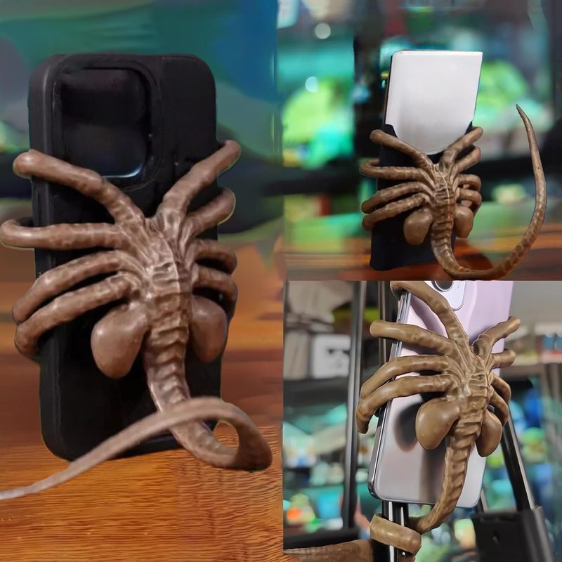 Figura Alien Xenomorph Facehugger-Suporte E Para Telefone Ajustável Todos Os Telefones De Mesa (1 Unidade)