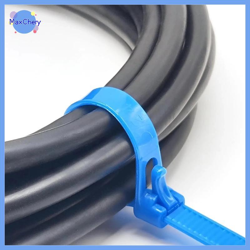 MCHY > 100 Pcs Plásticos Coloridos Destacáveis Reutilizáveis Nylon Loop Wrap Zip Ttype Cable Tie Wire Bandage Novo