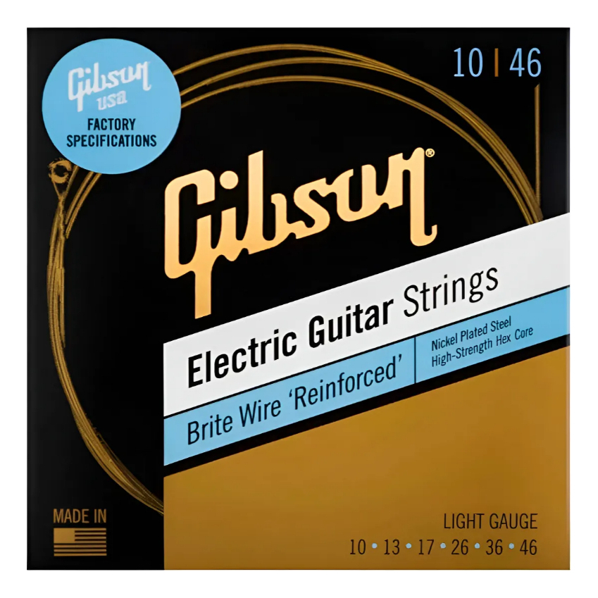 Encordoamento Cordas Gibson Guitarra Brite Wire 010 046 Reinforced