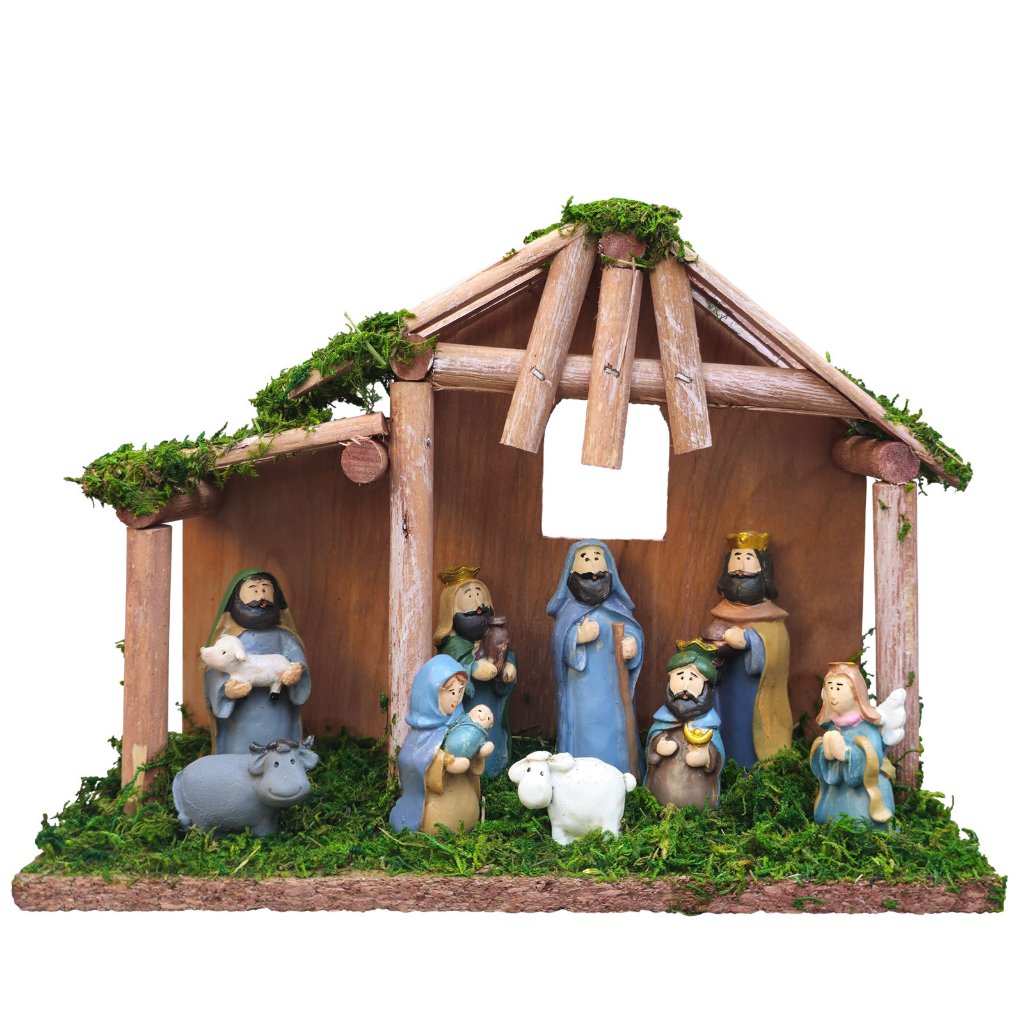 Presépio De Natal Em Resina Decorativo Sagrada Família Enfeite Natalino Luxo Religioso