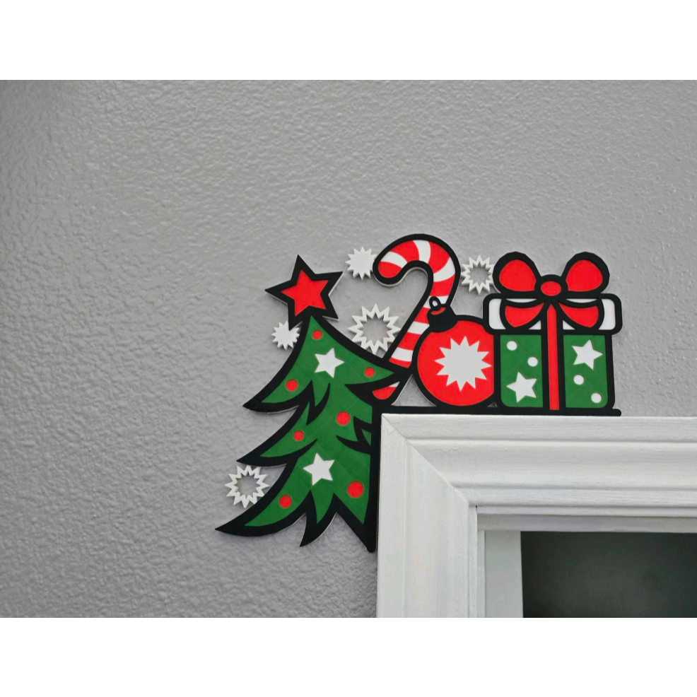 Enfeite de Natal Decorativo para Portas 25CM Largura 21CM Altura - Impressão 3D