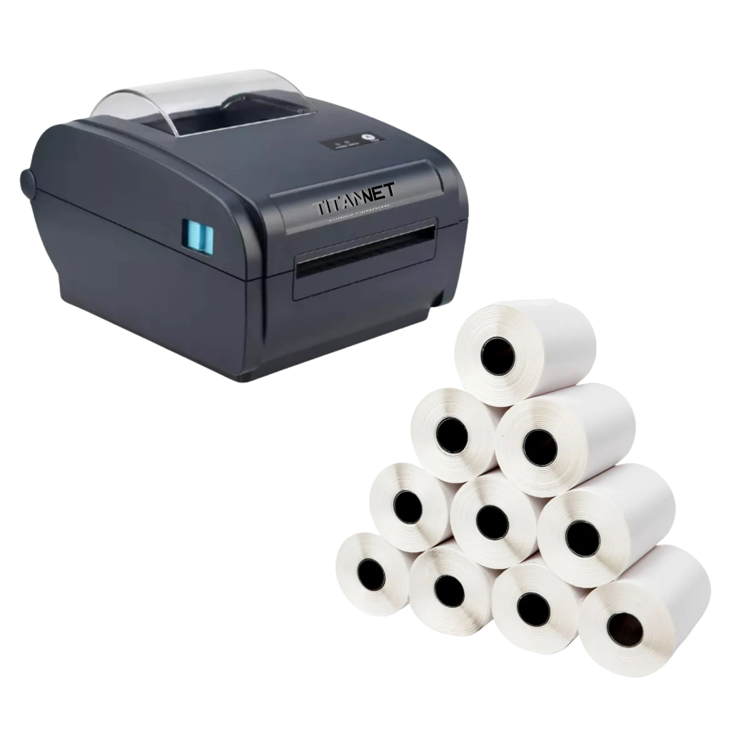 Impressora Térmica Etiqueta Correios Código Barras 110mm Usb Bluetooth + 10 Rolos de Etiquetas