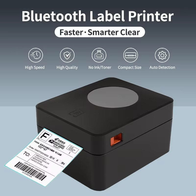 Impressora Térmica de Etiquetas De Envio USB Bluetooth Para Etiqueta Correio Código De Barras