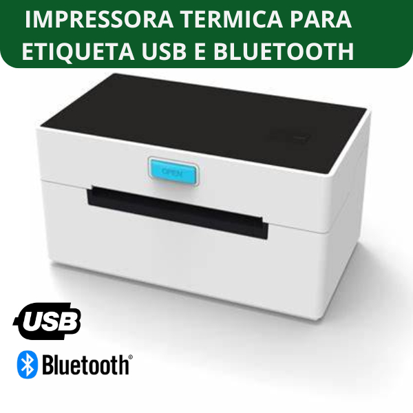 Impressora De Etiqueta USB  e Bluetooth CC431 para etiquetas de envios joias gondola codigo de barras