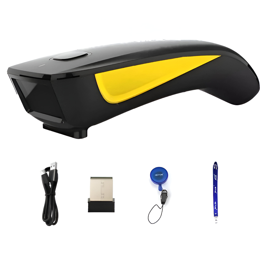 Leitor Código Barras Bolso Cordão Bluetooth 1D 2D Qr Code Logistica Mercado Ergonomico USB Bipador