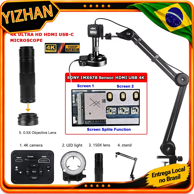 YIZHAN 4K Microscópio Digital Para De Solda Eletrônico IMX678 1/1.8 