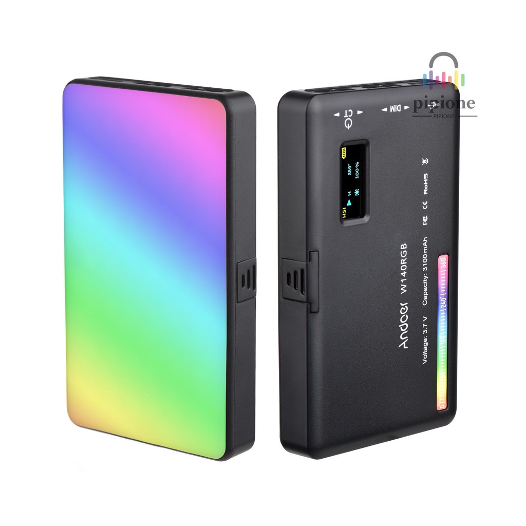 Andoer W140 RGB Luz De Vídeo LED Fotografia De Preenchimento CRI95 + 2500K-9000K Dimmable 20 Efeitos De Iluminação Com Came-PIPI1