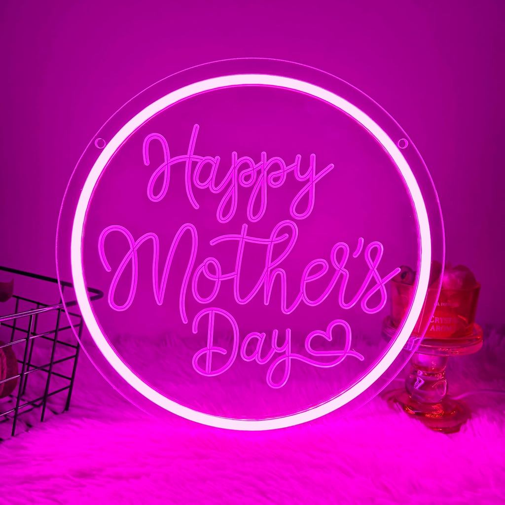 Happy Mother'S Day Neon Sign, Mother'S Day Neon Light LED Best Mom Ever Sign USB Powered Dimmable, for Room, Living Room