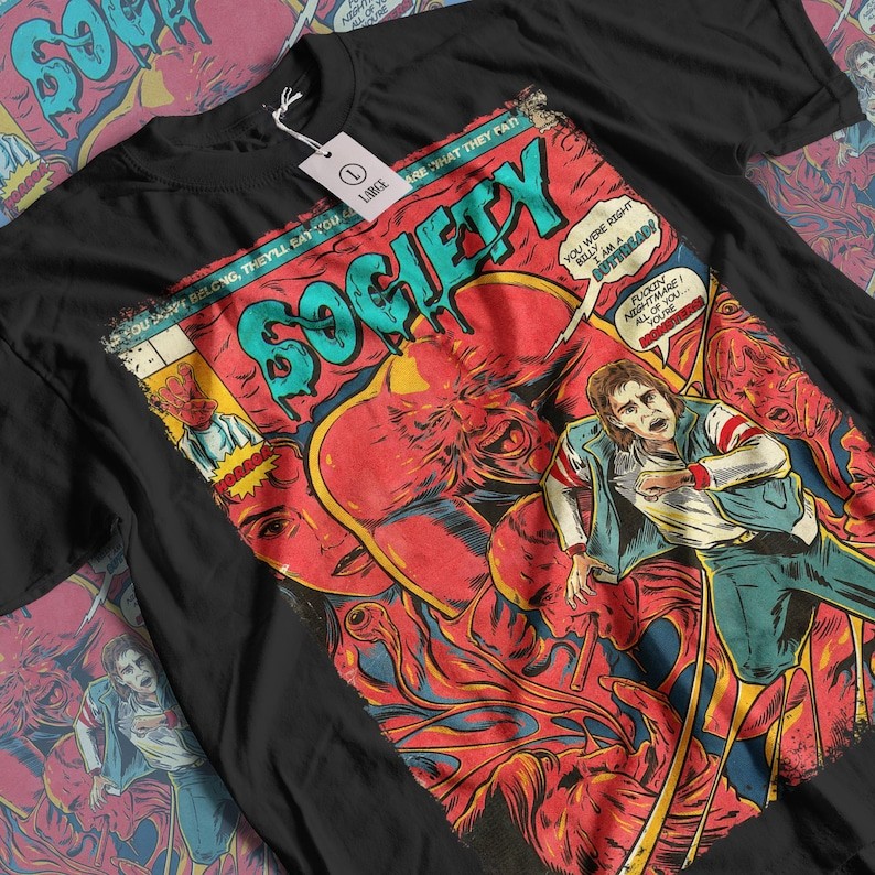 Camiseta Masculina Estampa Society Filme Vintage Horror T-shirt Unissex Streetwear Envio Imediato