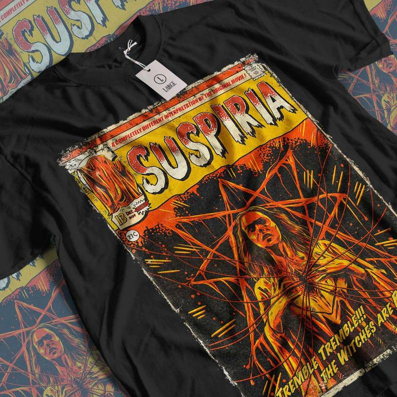 Camiseta Masculina Estampa Suspiria Vintage Horror T-shirt Unissex Streetwear Envio Imediato
