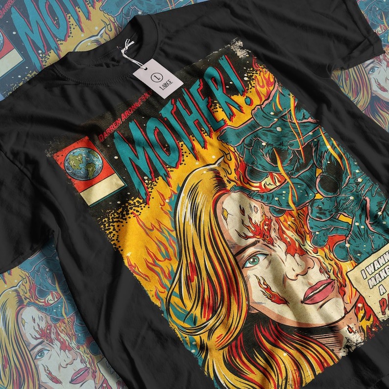 Camiseta Masculina Estampa Mother! Filme Vintage Horror T-shirt Unissex Streetwear Envio Imediato