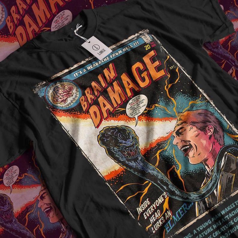 Camiseta Masculina Estampa Brain Damage Filme Vintage Horror T-shirt Unissex Streetwear Envio Imediato