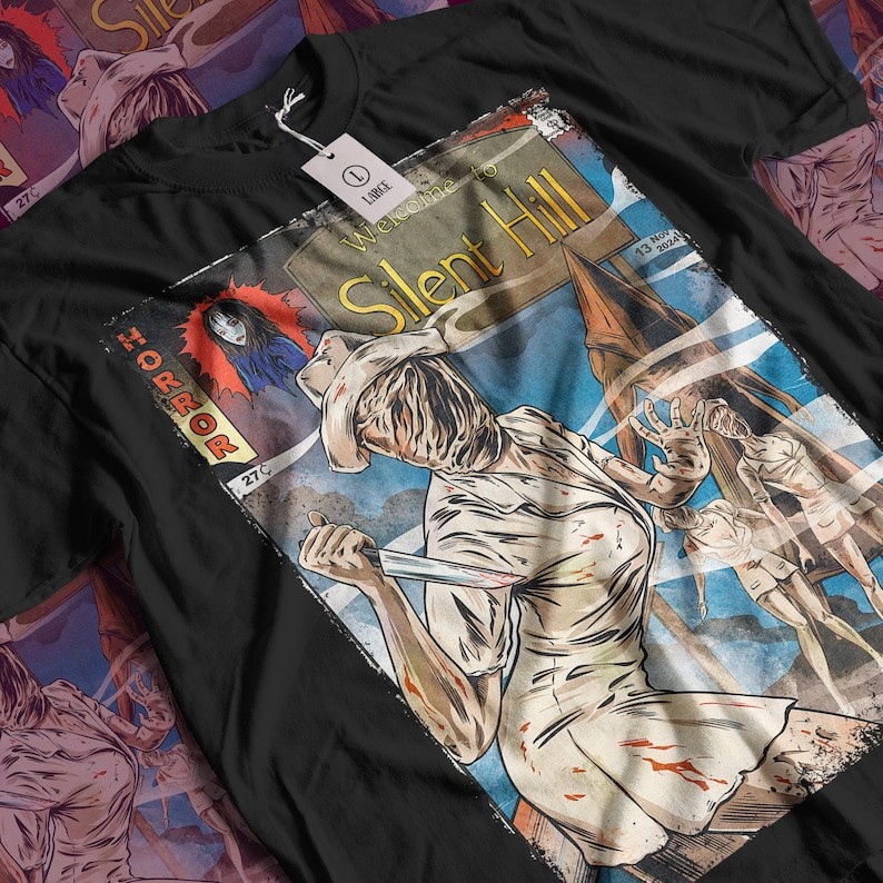 Camiseta Masculina Estampa Silent Hill Filme Vintage Horror T-shirt Unissex Streetwear Envio Imediato