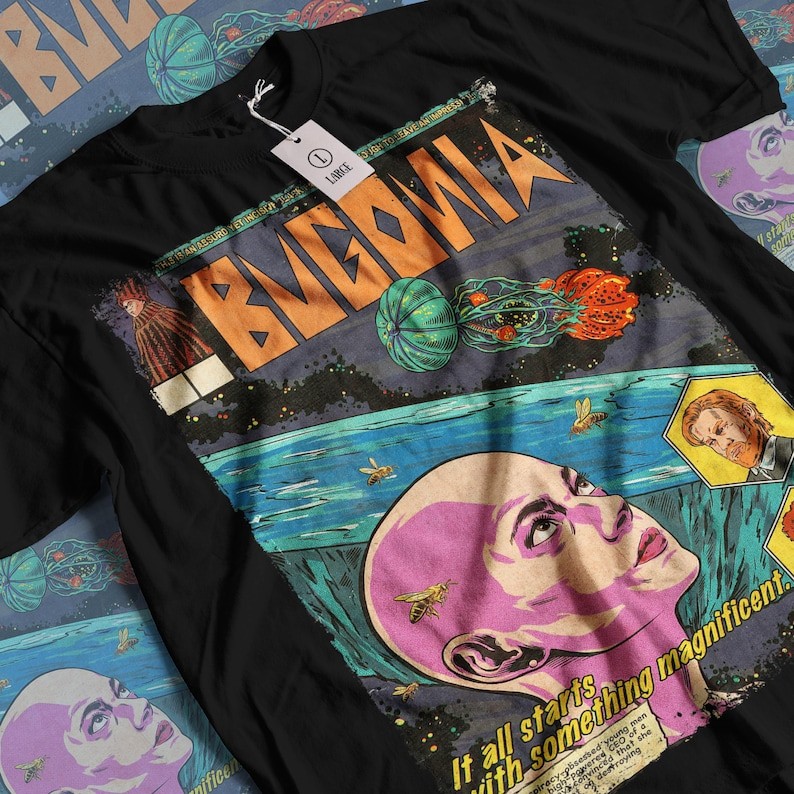Camiseta Masculina Estampa Bugonia Filme Vintage Horror T-shirt Unissex Streetwear Envio Imediato