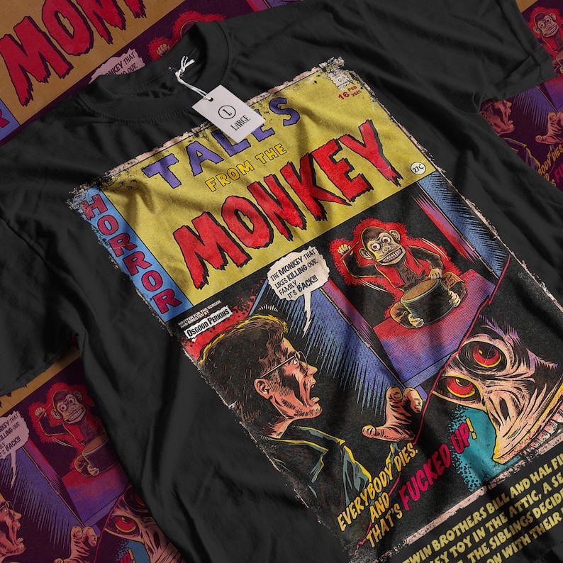 Camiseta Masculina Estampa Tales From The Monkey Filme Vintage Horror T-shirt Unissex Streetwear Envio Imediato