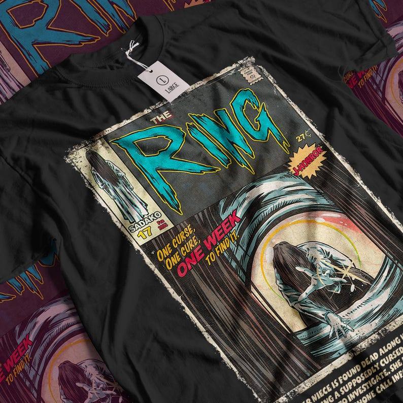 Camiseta Masculina Estampa The Ring Filme Vintage Horror T-shirt Unissex Streetwear Envio Imediato