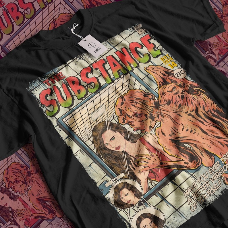 Camiseta Masculina Feminina The Substance Movie T-Shirt Vintage Horror Unissex Streetwear Envio Imediato