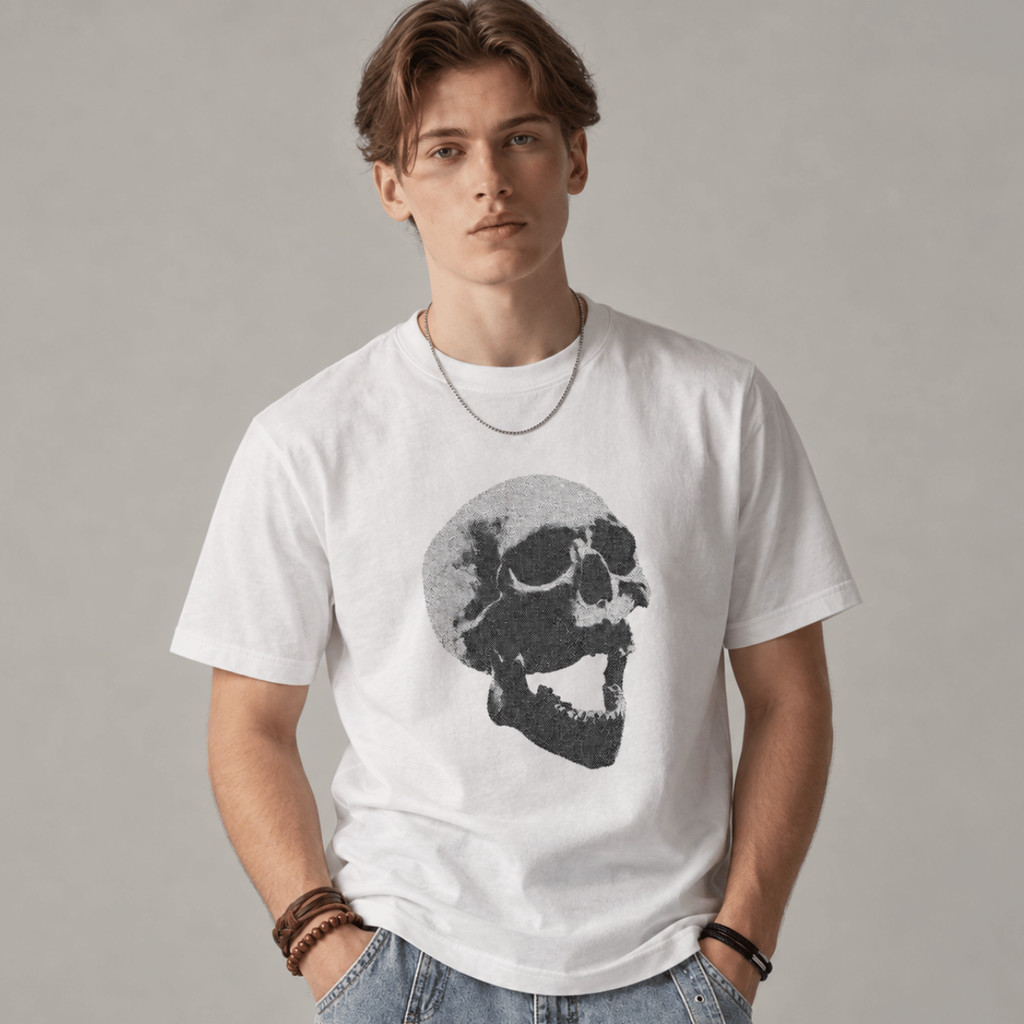 Camiseta Caveira Gótica Dark Horror Alternativo Grunge Sombrio Vintage Terror Rock Skull Streetwear 100% Algodão