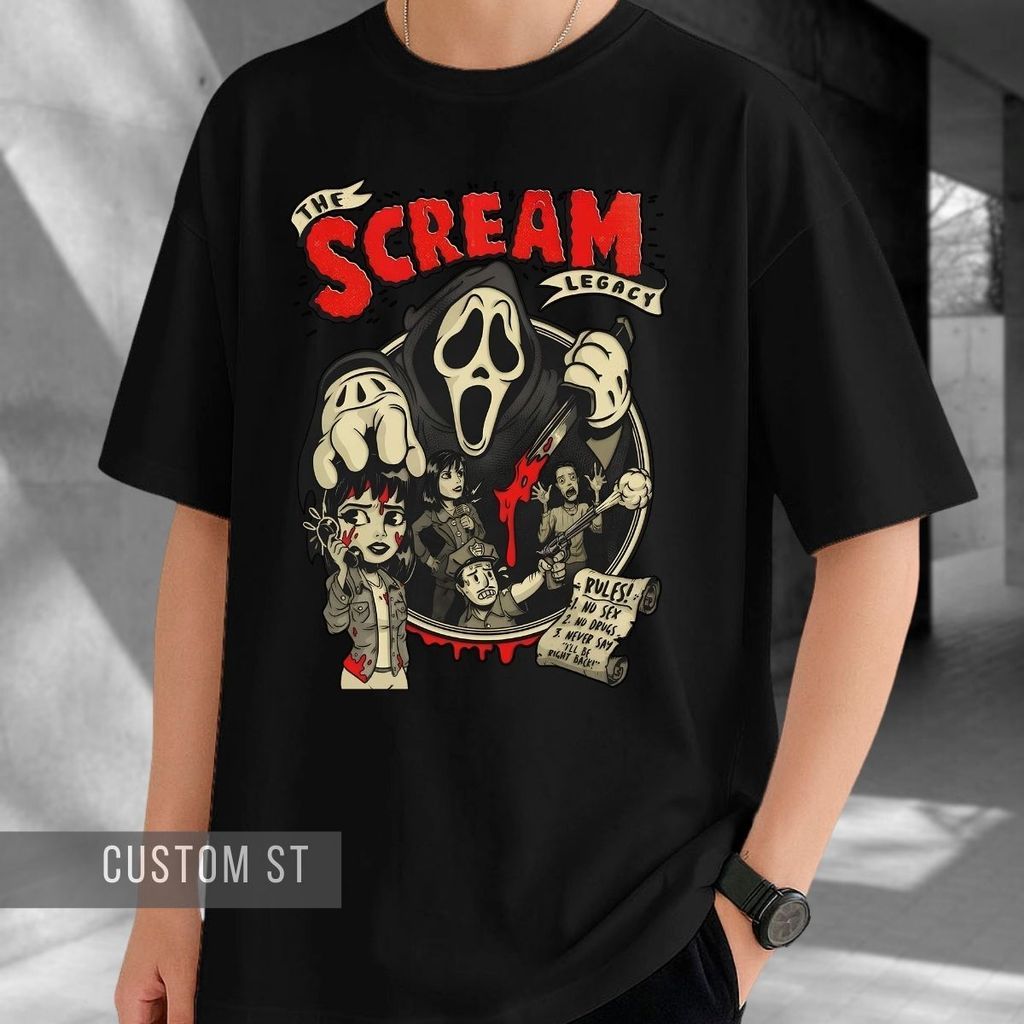Camiseta Face Legacy Cartoon Ghost Filme Terror Panic Vintage Horror Movie Retro Legacy 100% Algodão