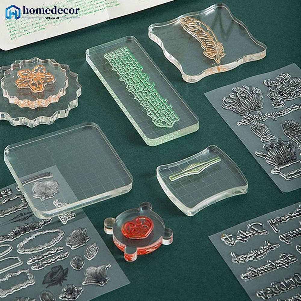 Homedecoração Bloco Acrílico Para Carimbo Transparente , Selos De Borracha Montados , Faça Você Mesmo , Scrapbooking , Á