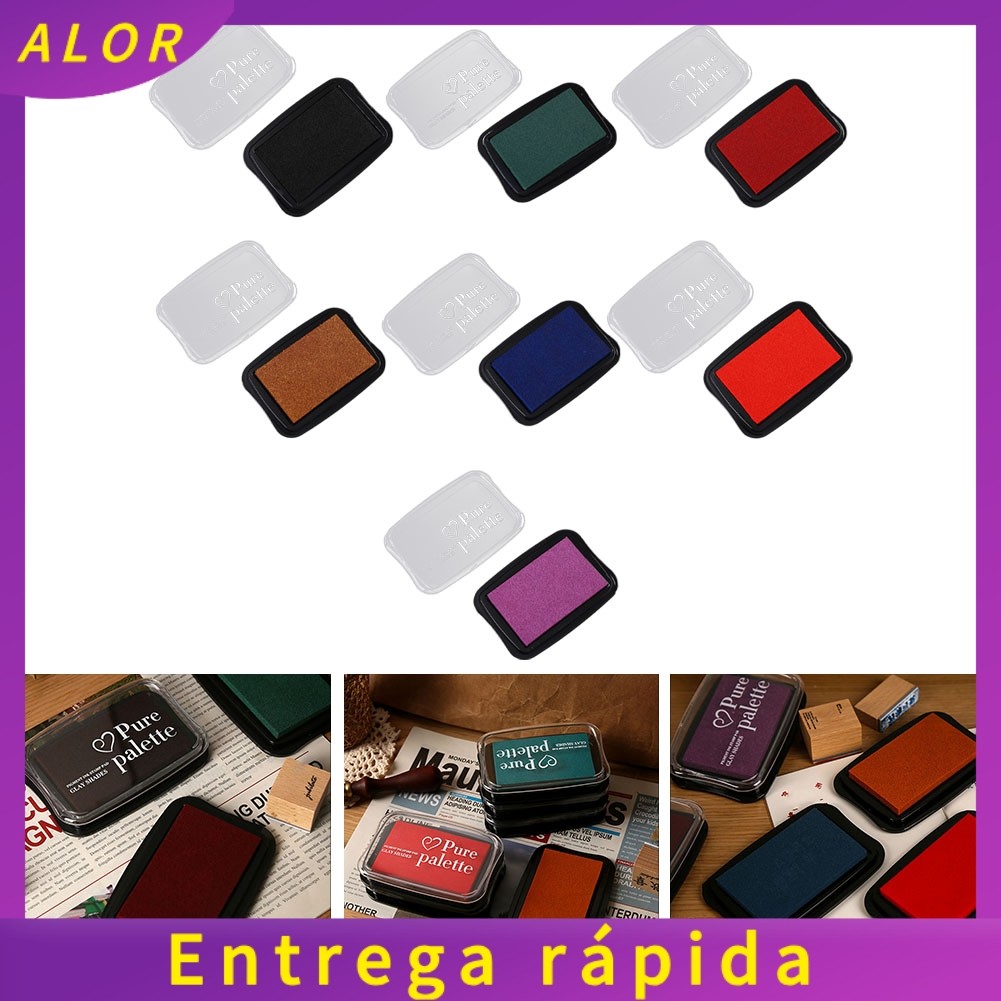[ALOR] Almofada De Tinta De Tamanho Grande De Cor Sólida Para Carimbo DIY Artesanato Scrapbooking Almofadas Borracha
