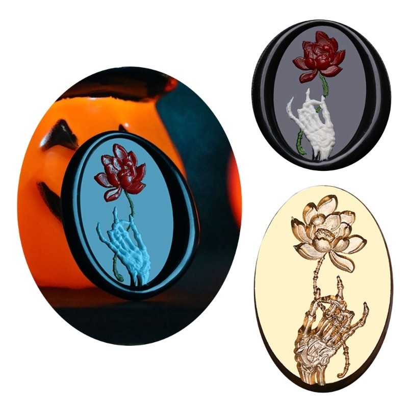 Bmico Selo Cera Cabeça Bronze Série Halloween Para Convite Cartão Scrapbooking Decorações