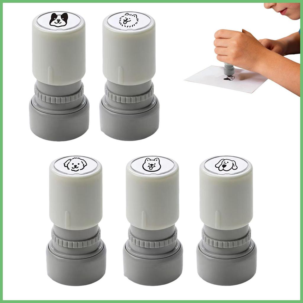 Selos De Animais Para Crianças , 5 Peças , Modelo De Tinta De Cachorro , Fofos Diário , Scrapbooking , Cartão , Artesana