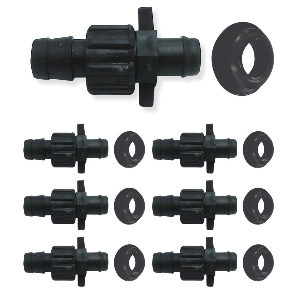 Kit 10und Conector Inicial 16mm Rosca+Chula c/ Vedação p/ Irrigação Instalação Fácil