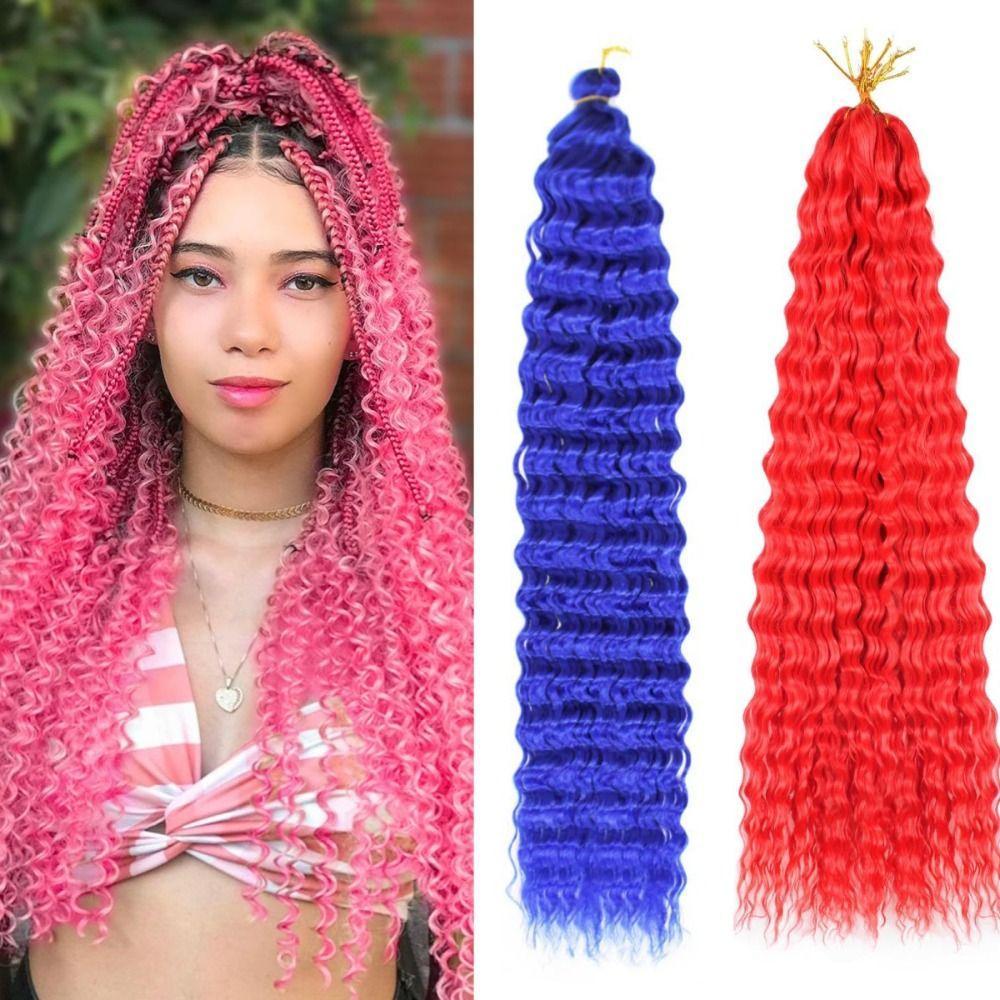 Cabelo De Crochê De Torção Profunda , Sintético Ombre Afro Curls , Extensões De Trança Longo E Encaracolado