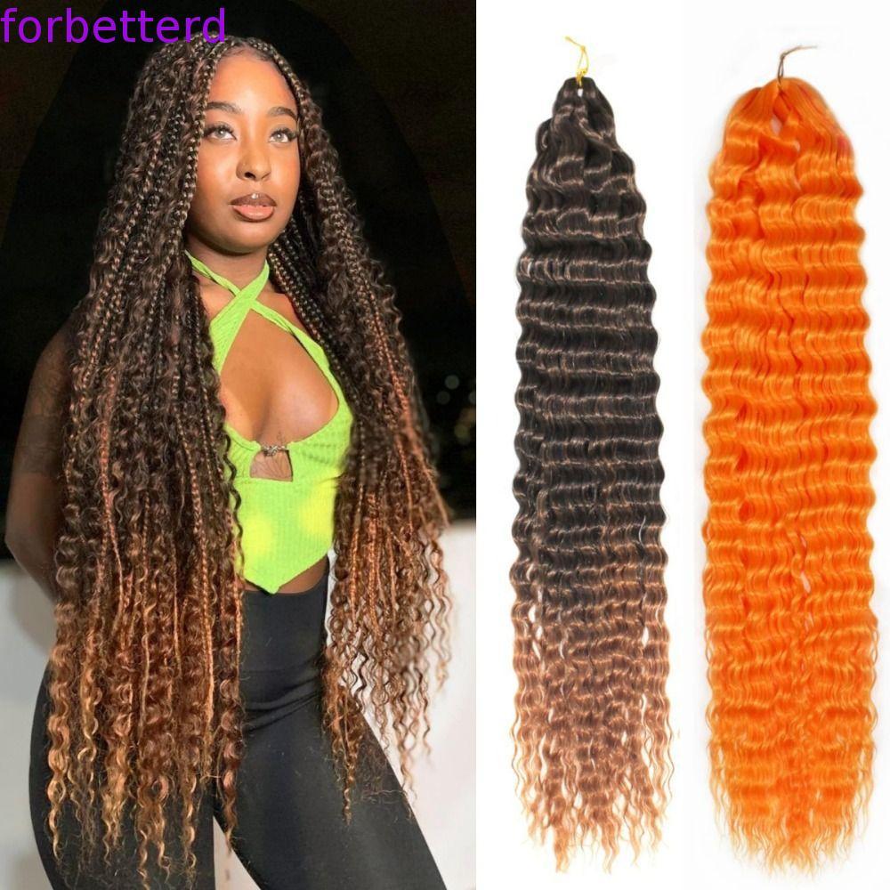 Cabelo De Crochê De Torção Profunda , Sintético Ombre Afro Cachos , Extensões De Trança Ondulado De Água