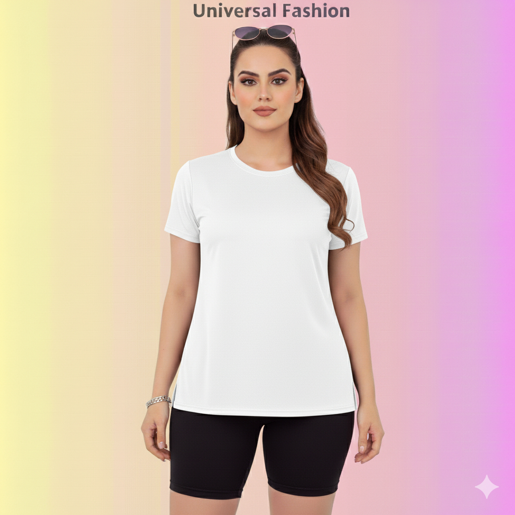 Camiseta Feminina Viscolycra Mullet Alongada Tapa Bumbum Academia, Caminhada Dia a Dia Barato