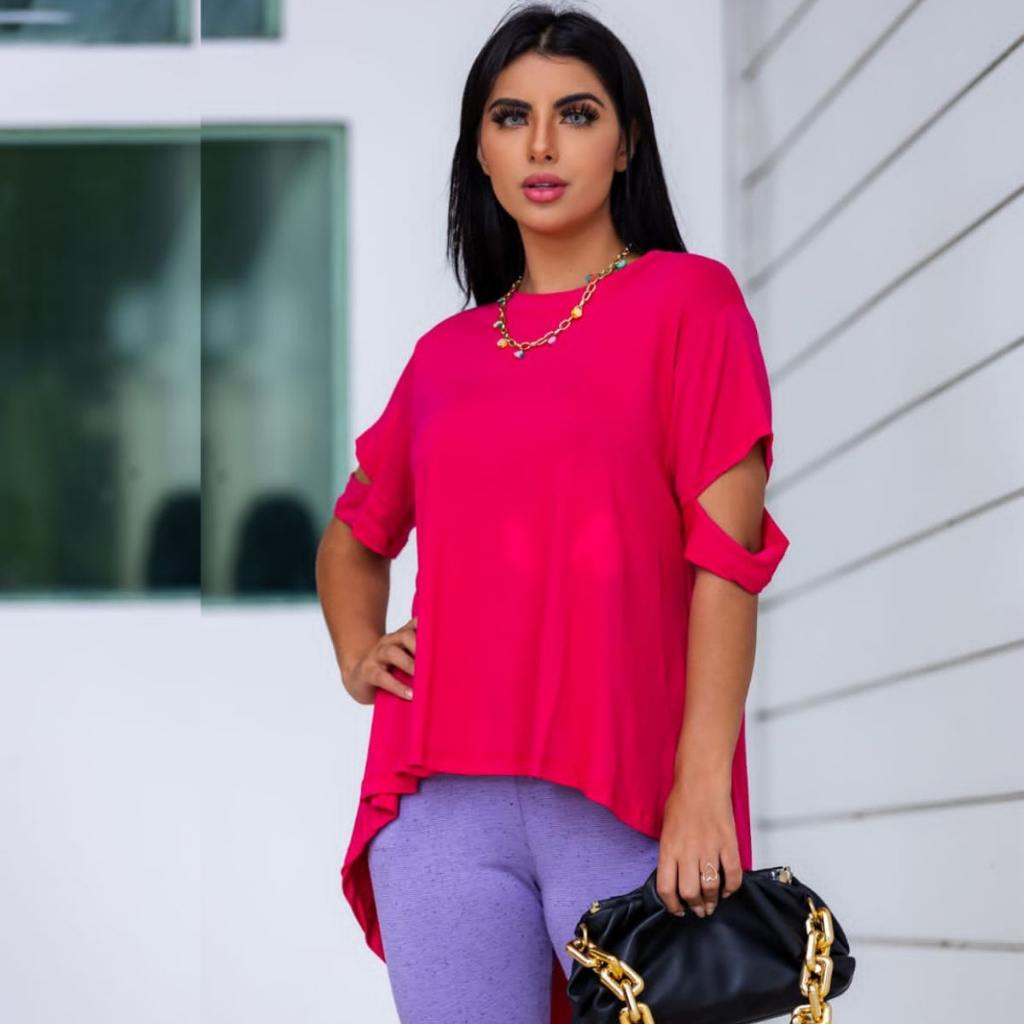 Blusa  Mullet Alongada De Malha Tapa Bumbum Blusinha Soltinha PARIS