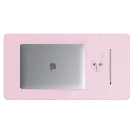 Mouse Pad Grande Couro Sintético Rosa Claro Premium